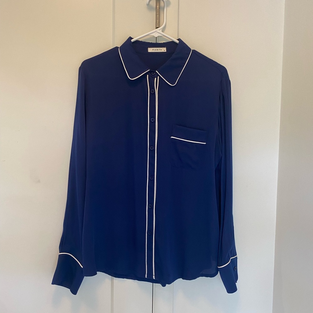 Piamita Isabella Stretch Silk Pajama Blouse
